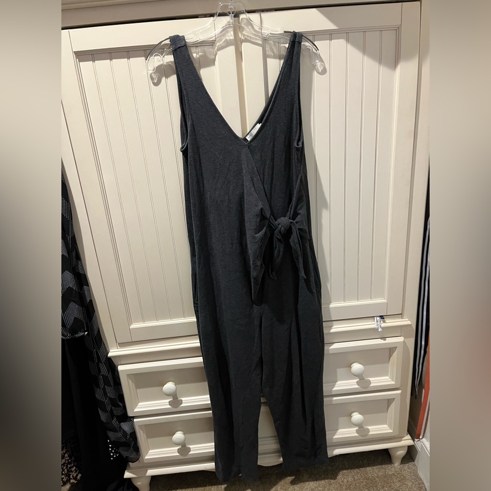Grey jersey jumpsuit by Anthropologie, size 8